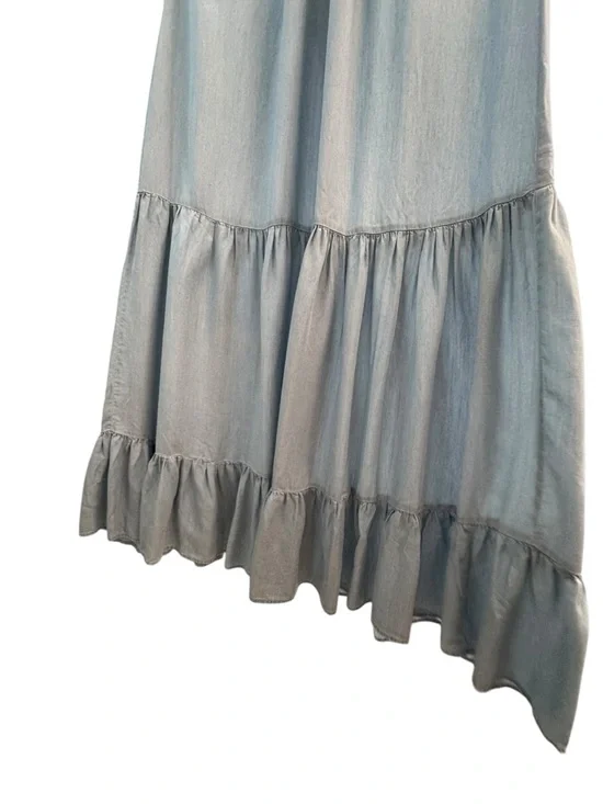 Vince Camuto Sleeveless Light Blue Tiered Maxi Dress Airy Beach Casual Boho Sz L - Picture 7 of 16